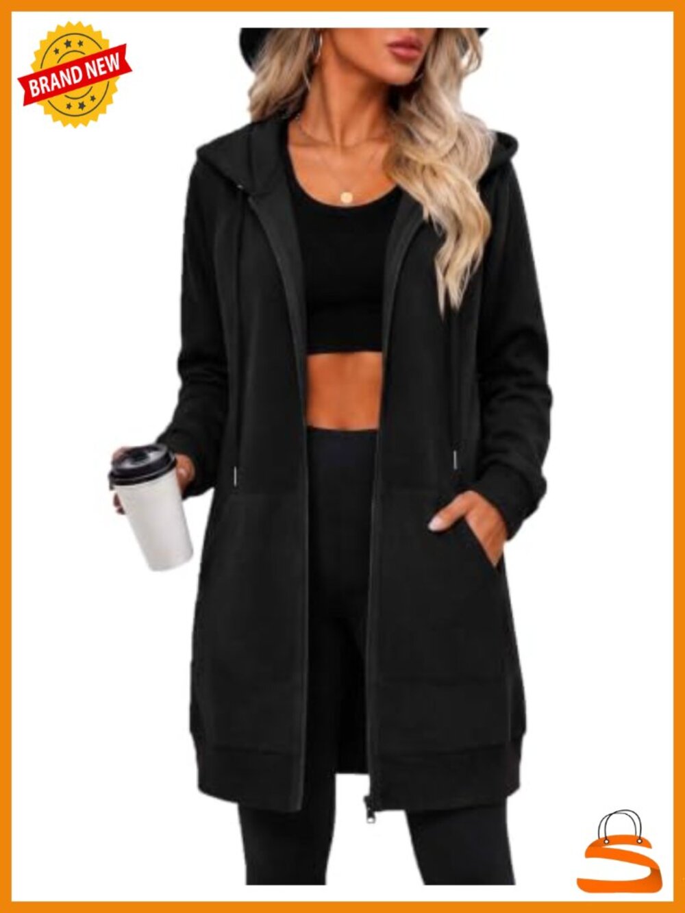 Women's Zip Up Hoodie Oversized Fleece Long Tunic Sweatshirt
